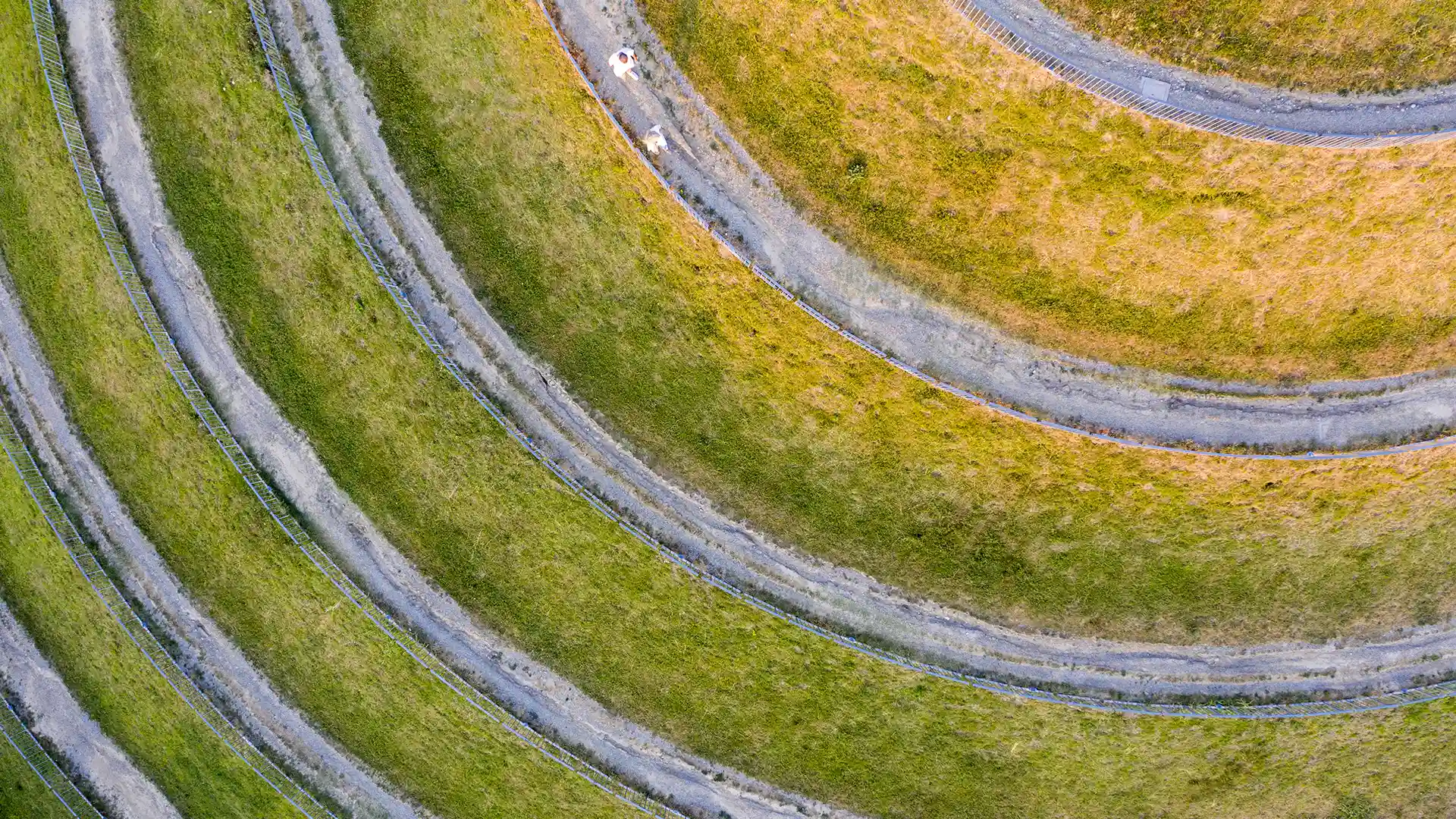 Vista aerea di strade curve immerse nel paesaggio urbano